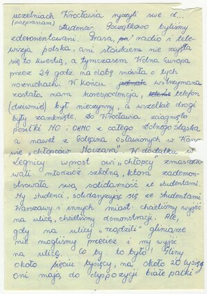 Korespondencja prywatna zawierająca opis przebiegu wypadków marcowych we Wrocławiu z dn. 24 IV 1968 r.