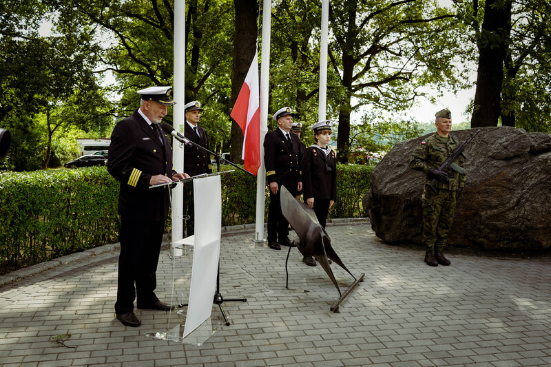 Uroczytość przy Pomniku Pracowników Odrzańskiej Drogi Wodnej, 30 czerwca 2024 roku. Fot. Michał Karczmarek