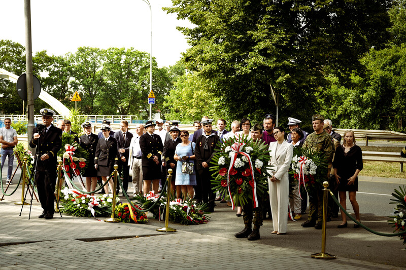 Uroczytość przy Pomniku Pracowników Odrzańskiej Drogi Wodnej, 30 czerwca 2024 roku. Fot. Michał Karczmarek