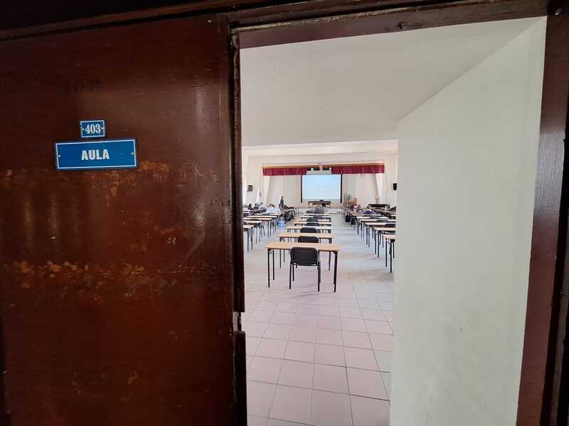 Aula, w której w marcu 1945 roku ks. Paul Peikert odprawił mszę święta dla robotników przymusowych. Fot. Kamilla Jasińska