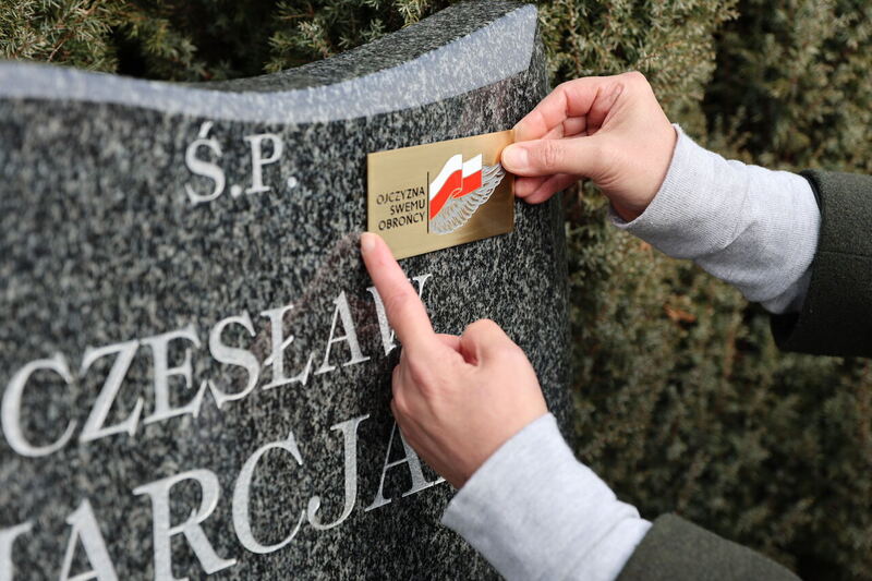 Projekt Ocalamy. Uroczystość przy grobie weterana walk o wolność i niepodległość Polski Czesława Marcjana - Budzów, 25 lutego 2025/ fot. M.Parysek IPN Wrocław