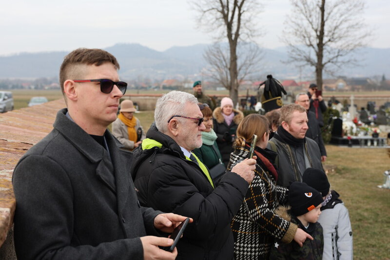 Projekt Ocalamy. Uroczystość przy grobie weterana walk o wolność i niepodległość Polski Czesława Marcjana - Budzów, 25 lutego 2025/ fot. M.Parysek IPN Wrocław