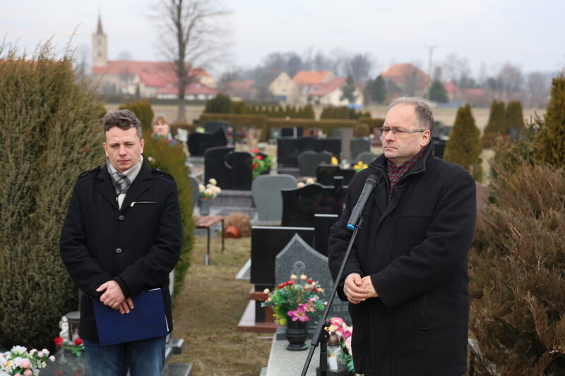 Projekt Ocalamy. Uroczystość przy grobie weterana walk o wolność i niepodległość Polski Czesława Marcjana - Budzów, 25 lutego 2025/ fot. M.Parysek IPN Wrocław