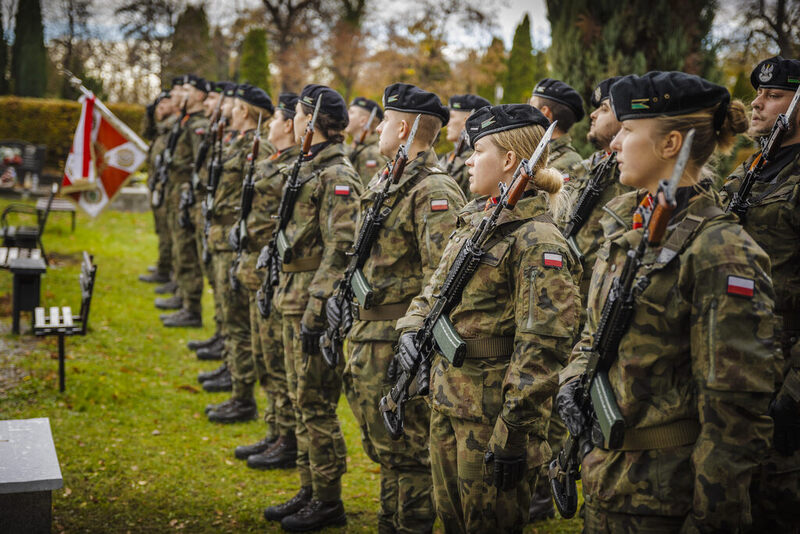 na zdjęciu w szeregu stojący żołnierze