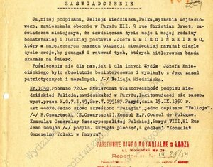 List Feliksy Miedzińskiej w sprawie pomocy udzielanej Żydom na Wileńszczyźnie przez Józefa Kmie-cińskiego (zbiory Instytutu Pamięci Narodowej)