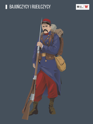 Grafika przedstawia żołnierza Legii Cudzoziemskiej z początków I wojny światowej.
