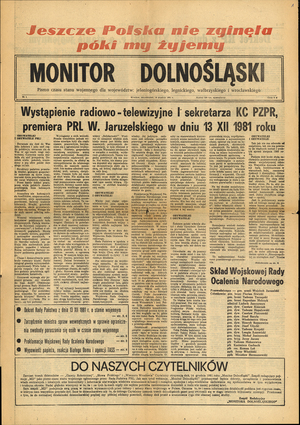 Gazeta stanu wojennego na Dolnym Śląsku (Archiwum IPN, sygn. IPN-Wr-143-48)