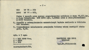 Trasa przejazdu przez Wrocław kolumny komunistycznego wojska. „Cel: demonstracja siły”, 14 grudnia 1981 r. (zbiory AIPN Wr 290/18)