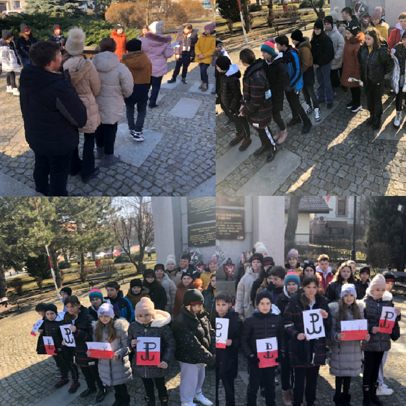 Znak Polski Walczącej w Szkole Podstawowej nr 5 w Strzelinie