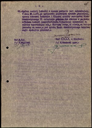 Dodatkowe sprawozdanie z akcji wyborczej [PUBP we Wrocławiu], 4 II 1947
