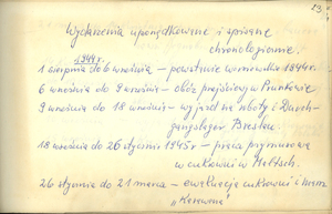 Krótkie notatki z kalendarzyka prowadzonego przez Zofię Kotlińską (sygn. IPN Wr 470/27).