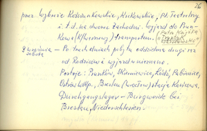 Krótkie notatki z kalendarzyka prowadzonego przez Zofię Kotlińską (sygn. IPN Wr 470/27).