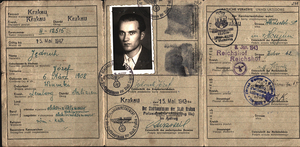 Fałszywa kenkarta Ludwika Marszałka wystawiona przez komórkę legalizacyjną Armii Krajowej.