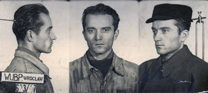 Ludwik Marszałek ps. „Zbroja”. Zdjęcie z aresztu śledczego Wojewódzkiego Urzędu Bezpieczeństwa Publicznego we Wrocławiu, 1947 r.