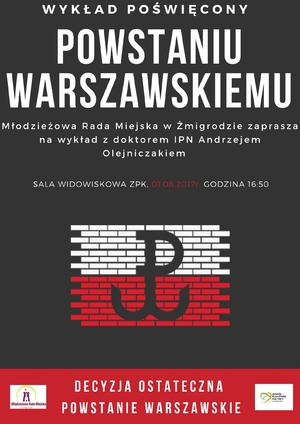 Wykład „Decyzja ostateczna – Powstanie Warszawskie” – Żmigród, 1 sierpnia 2017