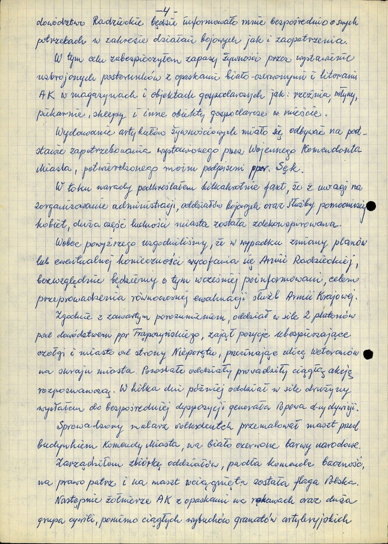 Powstanie warszawskie we wspomnieniach świadka wydarzeń ppor. Leonarda Stacewicza ps. „Sęk”, byłego dowódcy placówki Armii Krajowej kryptonim „Raźno” - Radzymin.