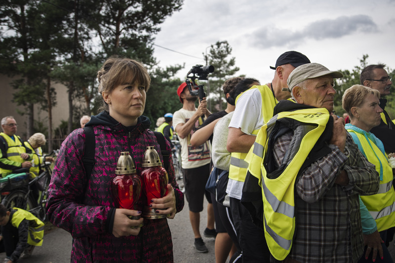 I Rajd Rowerowy Pamięci Ofiar Niemieckich Obozów na Dolnym Śląsku – Jelcz – Laskowice, 23 września 2023. Fot. Agata Ligęcka (IPN)
