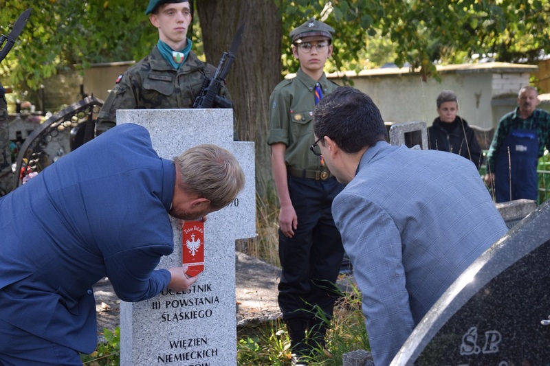 Uroczystość oznaczenia grobu powstańca śląskiego Tadeusza Nogasa - Lądek Zdrój, 6 października 2023