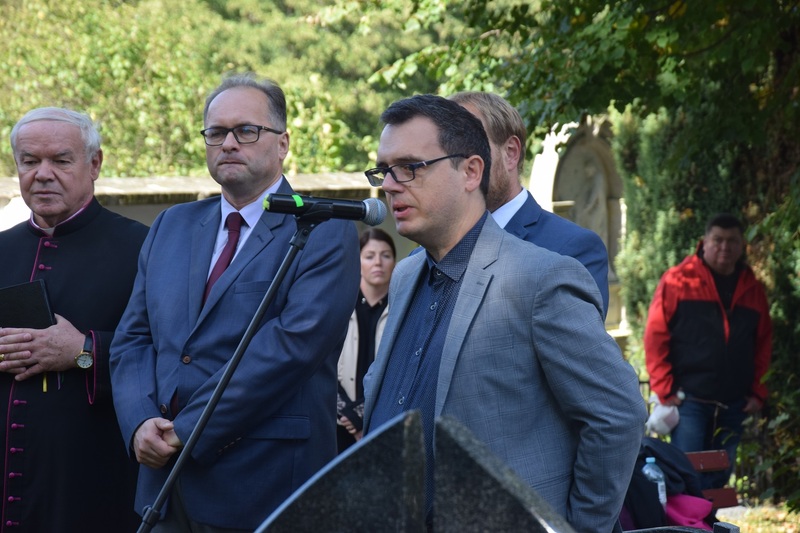 Uroczystość oznaczenia grobu powstańca śląskiego Tadeusza Nogasa - Lądek Zdrój, 6 października 2023