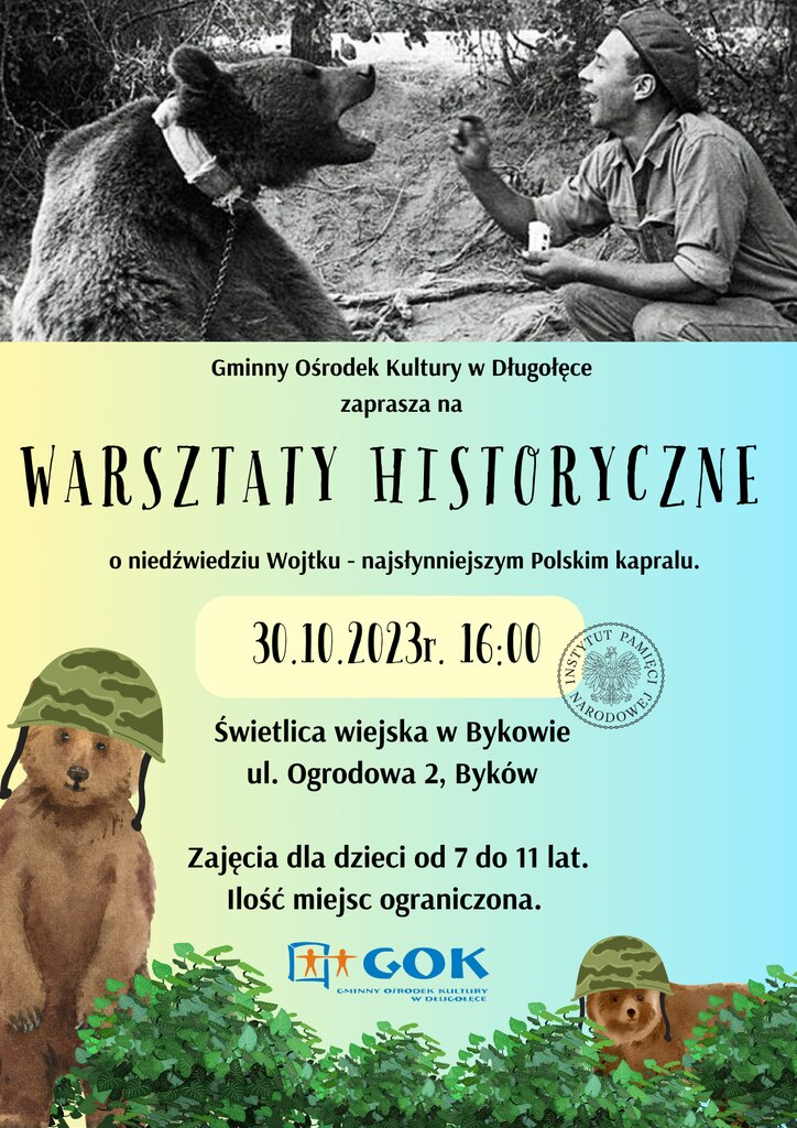 O niedźwiedziu Wojtku w Łozinie oraz Bykowie a także w SP w Szczodrem - 3 listopada 2023