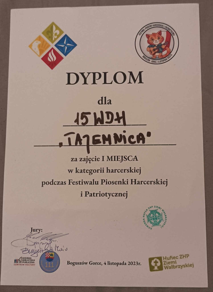 Festiwal Piosenki Harcerskiej i Patriotycznej - Boguszów-Gorce, 4 listopada 2023